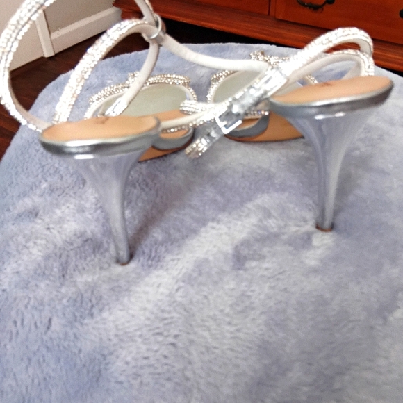 Aldo Silver Rhinestone Heels - Picture 3 of 4